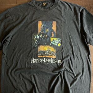 Vintage Harley-Davidson Softail 90’s Faded Black Double Sided Original T-Shirt